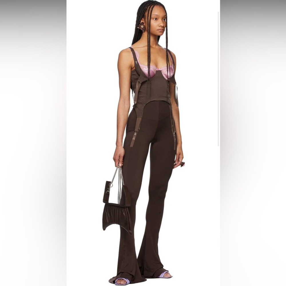 KNWLS X SSENSE EXCLUSIVE BROWN GHATER TROUSERS